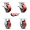 Service Caster 5 Inch Kingpinless Red Poly on Steel Wheel Caster Brakes 2 Rigid SCC, 2PK SCC-KP30S520-PUR-RS-SLB-2-R-2 - alternate 4